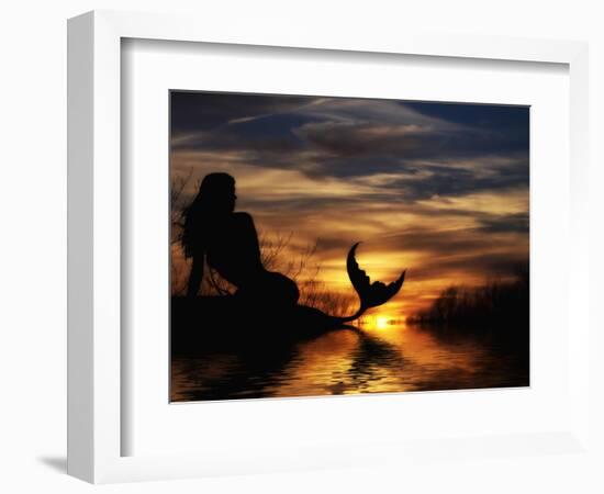 Mermaid Sunset-Julie Fain-Framed Art Print