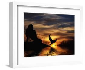 Mermaid Sunset-Julie Fain-Framed Art Print