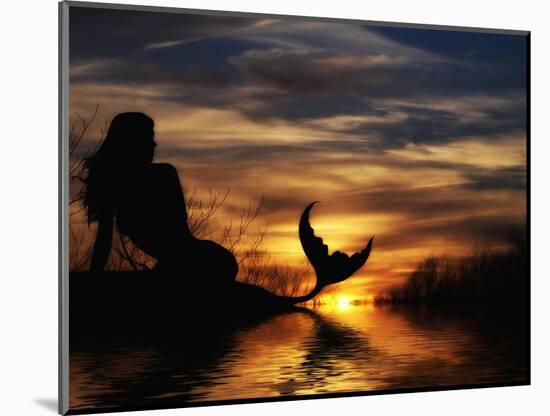 Mermaid Sunset-Julie Fain-Mounted Art Print