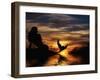 Mermaid Sunset-Julie Fain-Framed Art Print