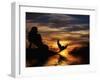 Mermaid Sunset-Julie Fain-Framed Art Print