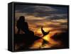 Mermaid Sunset-Julie Fain-Framed Stretched Canvas