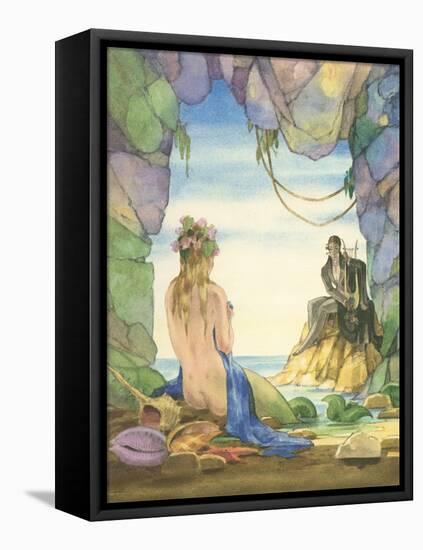 Mermaid Talking to Witch-null-Framed Stretched Canvas