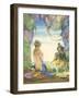 Mermaid Talking to Witch-null-Framed Art Print