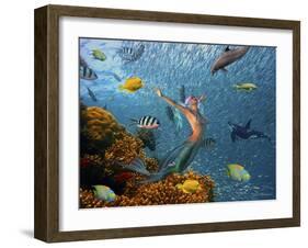 Mermaid Time-Ata Alishahi-Framed Giclee Print