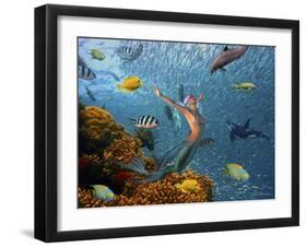 Mermaid Time-Ata Alishahi-Framed Giclee Print