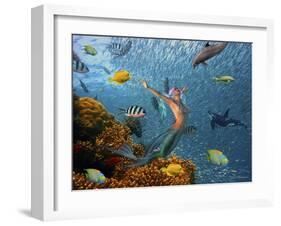 Mermaid Time-Ata Alishahi-Framed Giclee Print