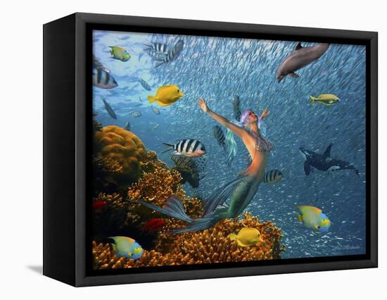Mermaid Time-Ata Alishahi-Framed Stretched Canvas