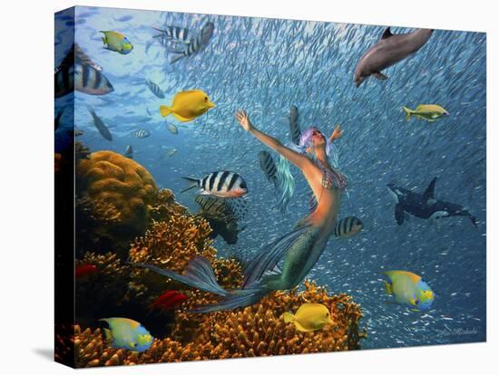 Mermaid Time-Ata Alishahi-Stretched Canvas