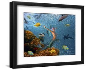 Mermaid Time-Ata Alishahi-Framed Giclee Print