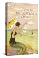 Mermaid Waving from Rockaway Beach, Oregon-null-Stretched Canvas