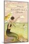 Mermaid Waving from Rockaway Beach, Oregon-null-Mounted Art Print