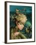 Mermaid with a Crown of Shells and Fish Angelfish-Lilun-Framed Photographic Print