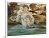 Mermaid With Her Offspring-Edward Burne-Jones-Framed Art Print