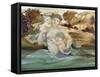 Mermaid with Her Offspring-Edward Burne-Jones-Framed Stretched Canvas