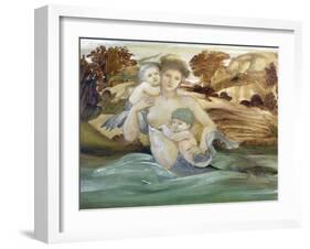 Mermaid with Her Offspring-Edward Burne-Jones-Framed Giclee Print