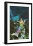 Mermaid with Mirror-null-Framed Art Print