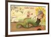 Mermaid with Parasol, Galveston, Texas-null-Framed Premium Giclee Print