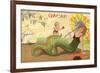 Mermaid with Parasol, Galveston, Texas-null-Framed Premium Giclee Print