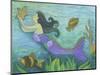 Mermaid with Star Fish-Cheryl Bartley-Mounted Giclee Print