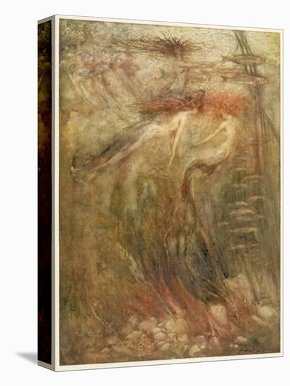 Mermaid-Arthur Rackham-Stretched Canvas