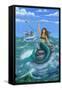 Mermaid-Peter Adderley-Framed Stretched Canvas