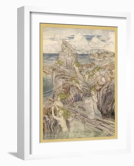 Mermaid-Arthur Rackham-Framed Art Print