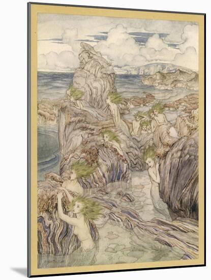 Mermaid-Arthur Rackham-Mounted Art Print