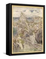 Mermaid-Arthur Rackham-Framed Stretched Canvas