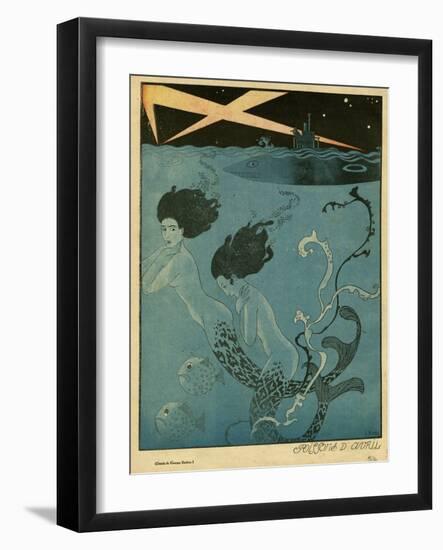 Mermaids and U-Boats-Georges Barbier-Framed Premium Giclee Print