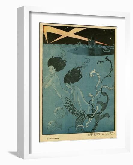 Mermaids and U-Boats-Georges Barbier-Framed Giclee Print