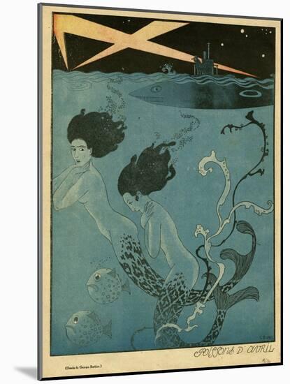 Mermaids and U-Boats-Georges Barbier-Mounted Giclee Print