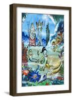 Mermaids at Play-Jesus Blasco-Framed Giclee Print