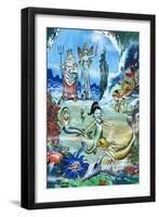 Mermaids at Play-Jesus Blasco-Framed Giclee Print