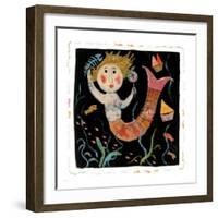 Mermaids Don't Use Combs-Barbara Olsen-Framed Premium Giclee Print