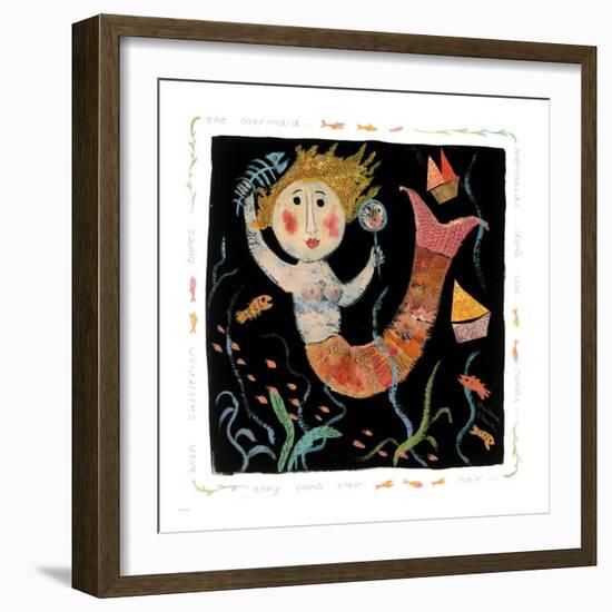 Mermaids Don't Use Combs-Barbara Olsen-Framed Premium Giclee Print