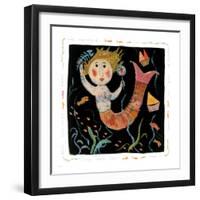 Mermaids Don't Use Combs-Barbara Olsen-Framed Premium Giclee Print