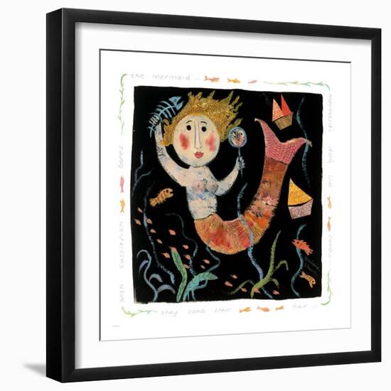 Mermaids Don't Use Combs-Barbara Olsen-Framed Premium Giclee Print