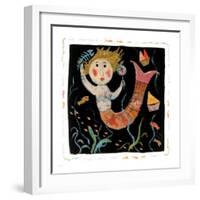 Mermaids Don't Use Combs-Barbara Olsen-Framed Premium Giclee Print