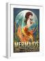 Mermaids Drink for Free-Lantern Press-Framed Art Print