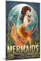 Mermaids Drink for Free-Lantern Press-Mounted Art Print