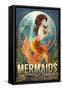 Mermaids Drink for Free-Lantern Press-Framed Stretched Canvas