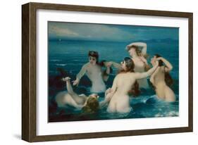 Mermaids Frolicking in the Sea, 1883-Charles Edouard Boutibonne-Framed Giclee Print