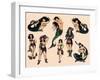 Mermaids & Pirates Vintage Mid-Century Tattoo Flash-null-Framed Art Print