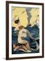 Mermaids Watching Ocean Liner-null-Framed Art Print