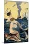 Mermaids Watching Ocean Liner-null-Mounted Art Print