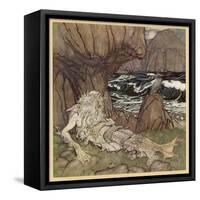 Merman-Arthur Rackham-Framed Stretched Canvas