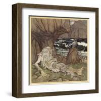 Merman-Arthur Rackham-Framed Art Print