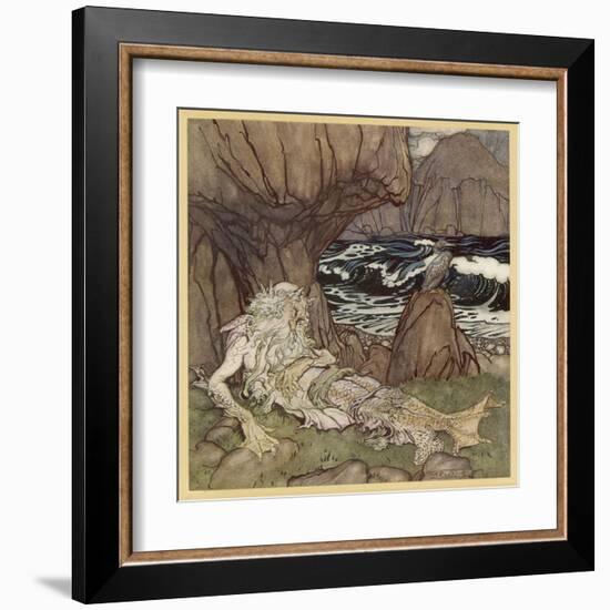 Merman-Arthur Rackham-Framed Art Print