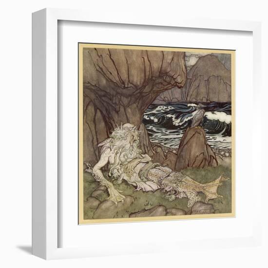 Merman-Arthur Rackham-Framed Art Print